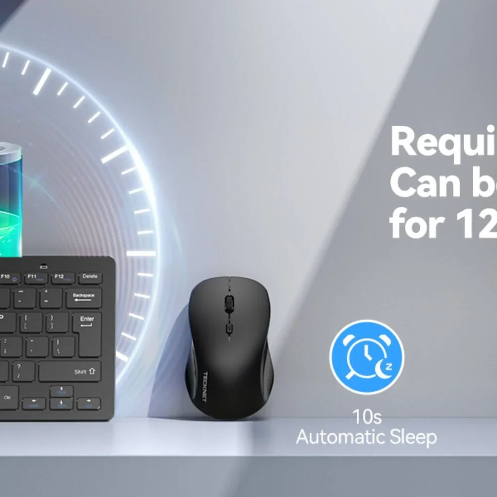 Mini Wireless Keyboard & Mouse Set – Bluetooth, Quiet Clicks